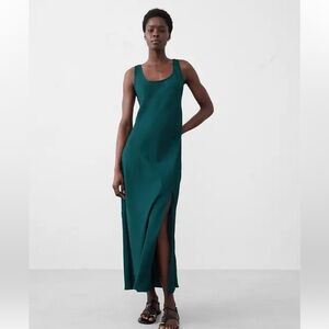 Banana Republic Silky Twill Slit Maxi Dress NWT